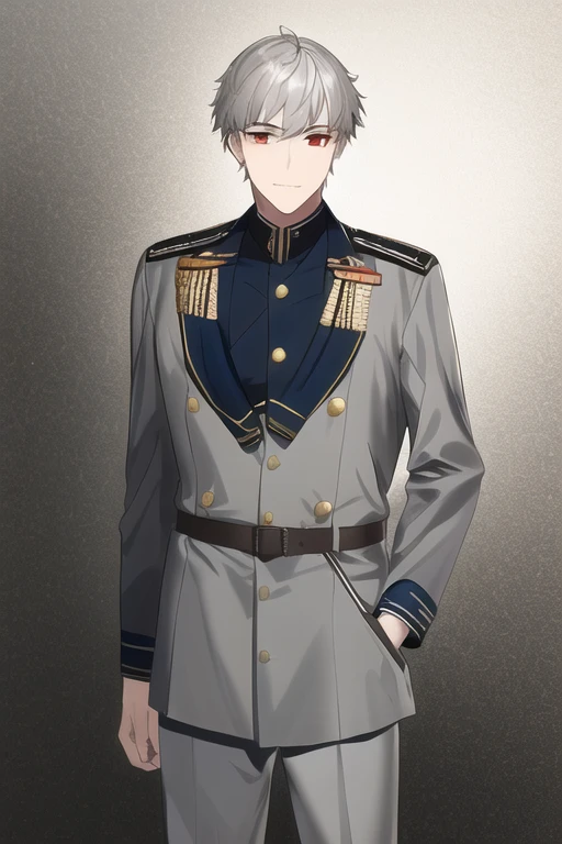 [NovelAI] uniforme militar cabello muy corto delgado hombre alto [Ilustración]
