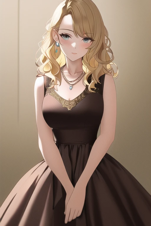 [NovelAI] collier robe cheveux ondulés cheveux mi-longs femme [Illustration]