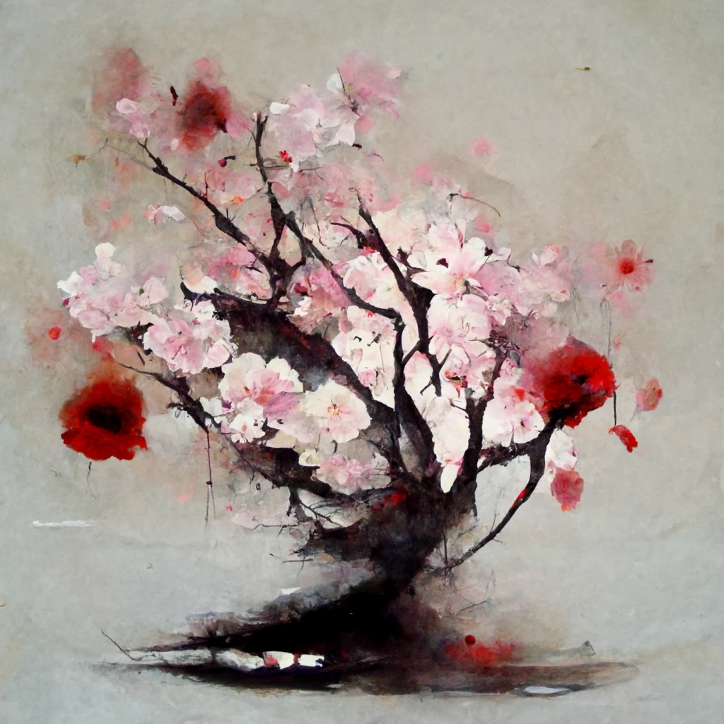 [Midjourney] Sad Sorrow oil painting Cherry Blossoms Japanese [Realistic]