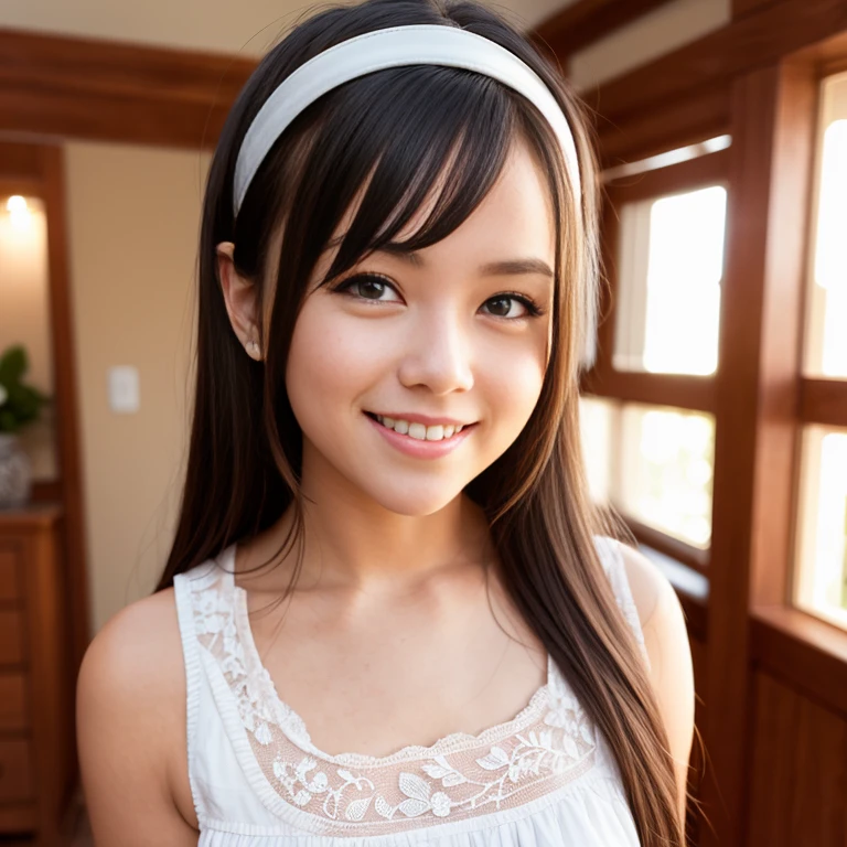 [Stable Diffusion] Headband some pose beautiful girl laugh [Realistic]