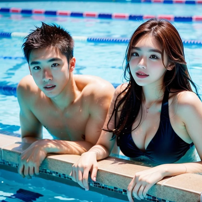 [Stable Diffusion] kolam renang tampan wanita cantik [Realistis]