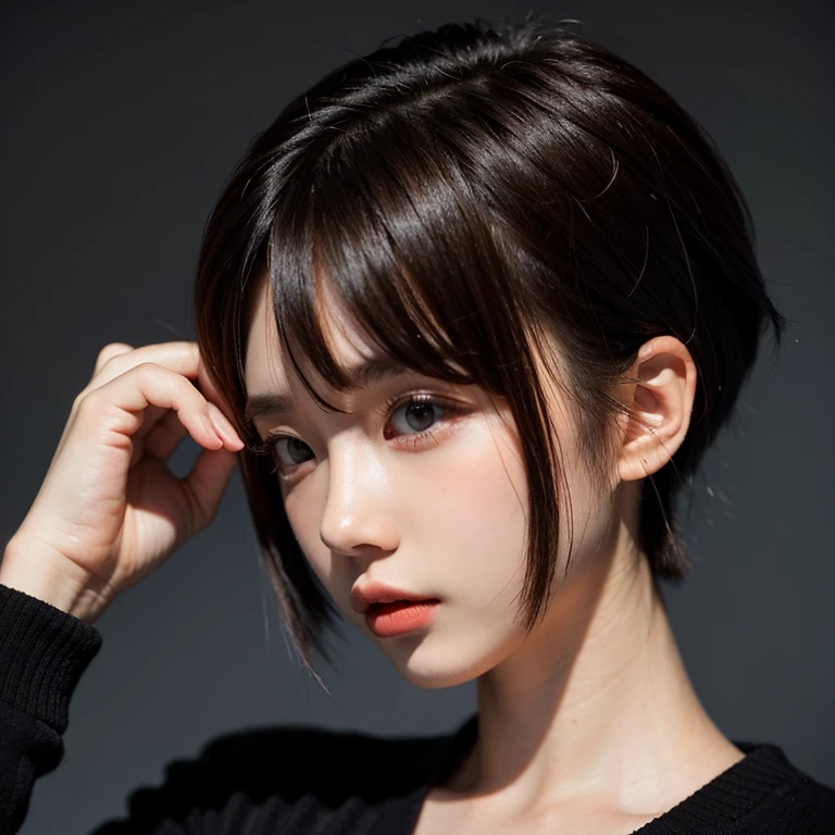 [Stable Diffusion] мальчишеский очень короткие волосы короткие волосы женщина [Реалистичный]