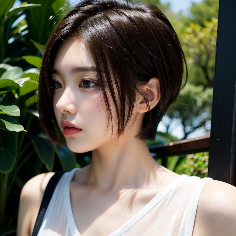 [Stable Diffusion] 少年般的 非常短的頭髮 短髮 女人 [寫實]