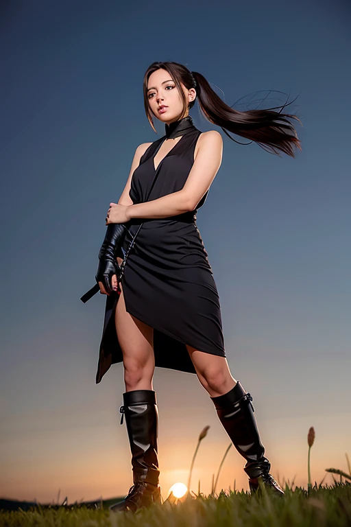 [Stable Diffusion] Ниндзя ночь Поле чулки [Реалистичный]