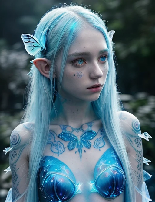 [Stable Diffusion] Magical abstraction Pale skin elf night Fantasy [Realistic]