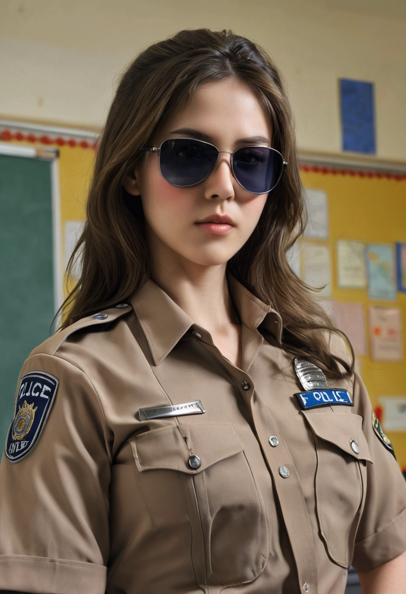 lunar uniforme de policía aula gafas de sol genial [Realista]