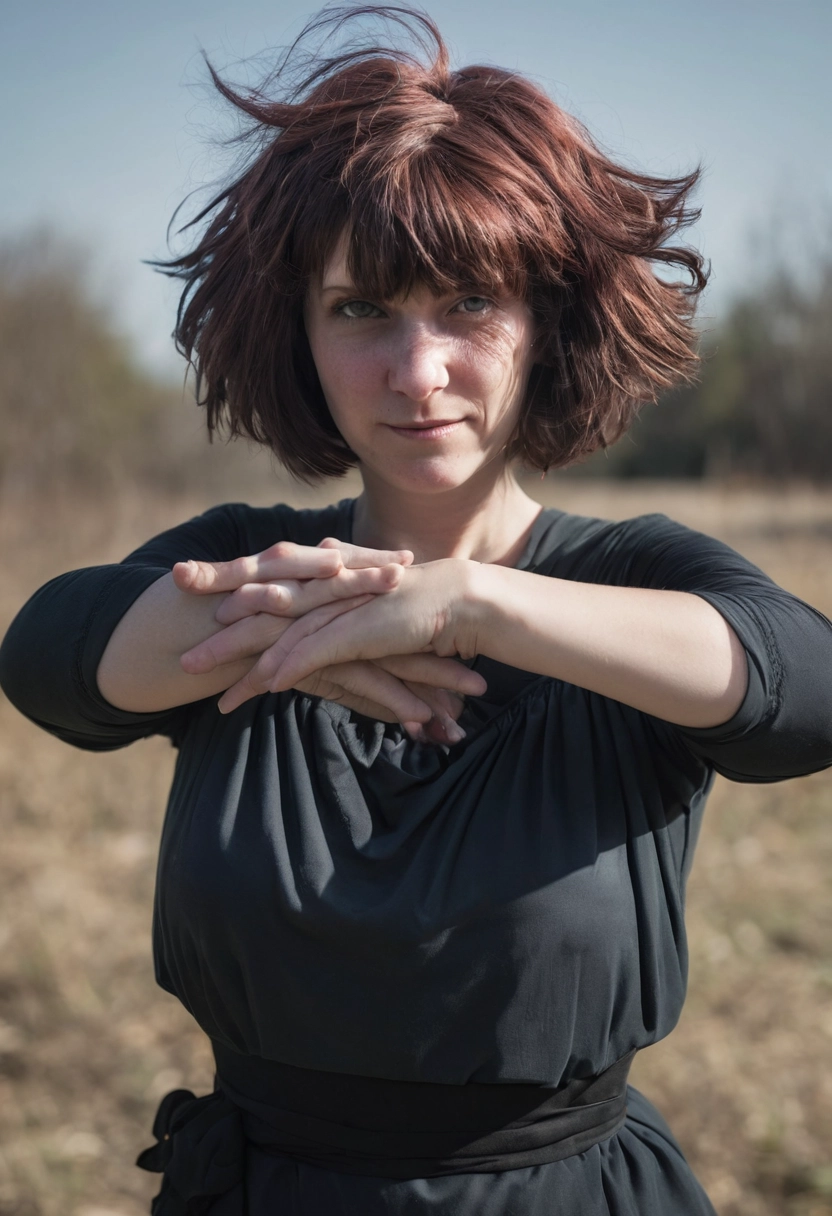 día Bruja cruzar los brazos cabello tipo bob DSLR [Realista]