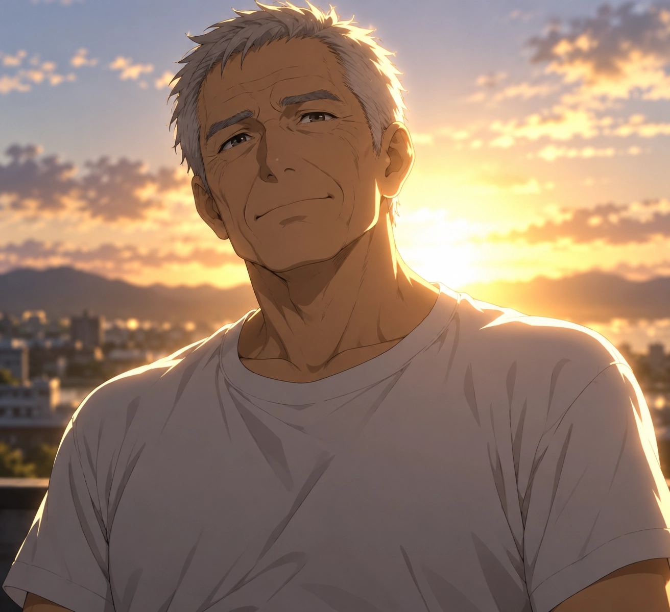 مثال برومبت إضاءة خلفية: تي شيرت، شعر قصير، أنمي — Codex (gpt-image-2)