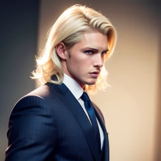 ウェーブヘア, 背が高い, 筋肉質, 傑作, 褐色肌, かっこいい, 野原, スーツ