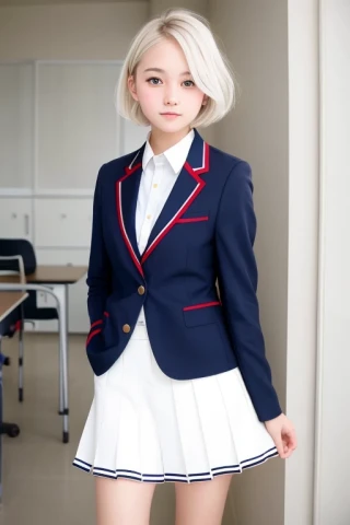 ショートヘア, ウェーブヘア, 美少女, 制服・学生服
