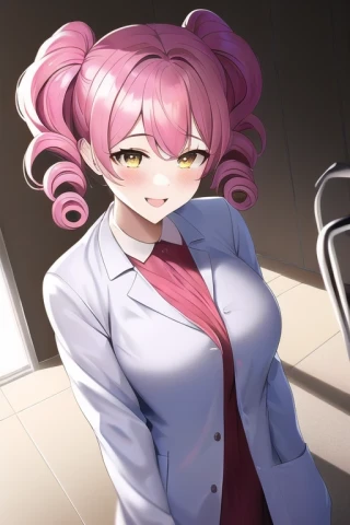 cheveux bouclés, couettes, femme, rire, mince, Chef-d'œuvre, cosplay, cosplay d'ange, hôpital