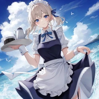 ミディアムヘア, メイドエプロン