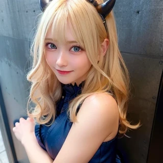 ミディアムヘア, 笑う, 美少女, 傑作, 恥ずかしい, 悪魔のコスプレ