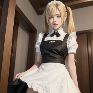 ツインテール, 下から, 美少女, 怒り, 傑作, メイド服, メイドエプロン, 険しい顔