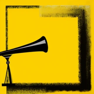 抽象画, 独特なデザイン, メガホン