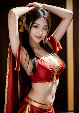 何かしらのポーズ, 女性, 笑う, 踊り子