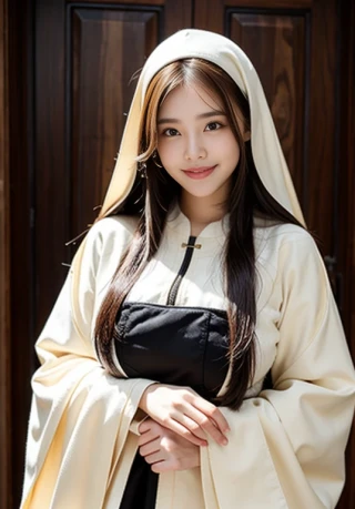 何かしらのポーズ, 女性, 笑う, 聖職者, 聖女