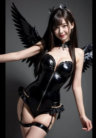 何かしらのポーズ, 女性, 笑う, 堕天使