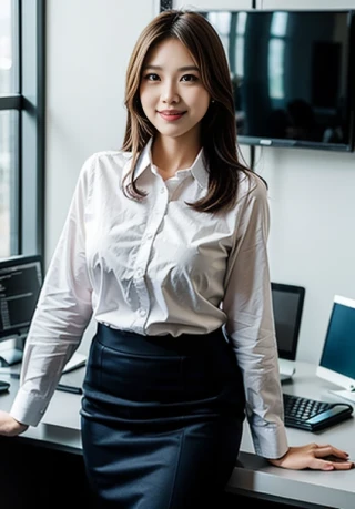 何かしらのポーズ, 笑う, OL