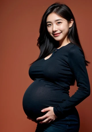 女性, 笑う, 妊娠・妊婦