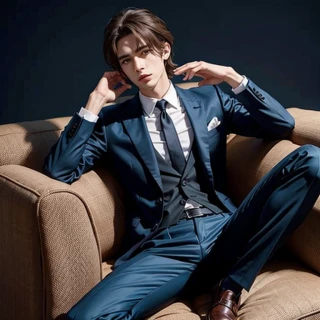 イケメン, 開脚, スーツ