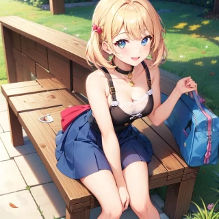 笑う, 美少女, かがむ