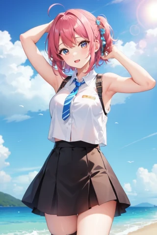 美少女, 手を頭の後ろで組む