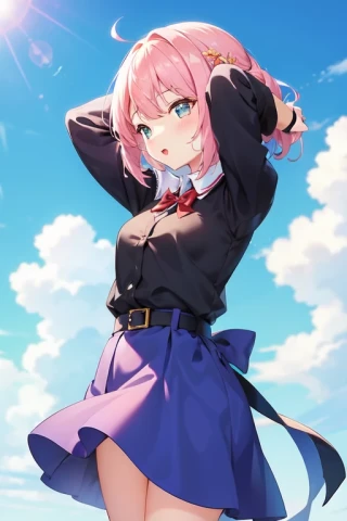 美少女, 手を頭の後ろで組む