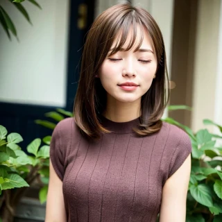 美女, 目を閉じている