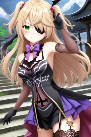 空, こっちを見ている, 上半身, 原神 - フィッシュル, 立っている