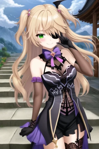 空, こっちを見ている, 上半身, 原神 - フィッシュル, 立っている