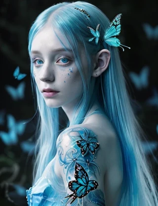 фантазия, Шедевр, ночь, Волшебная абстракция, эльф, Верхняя часть тела, бледная кожа